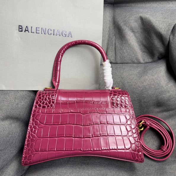 Balenciaga Hourglass gold buckle crocodile pattern sand timer tote shoulder bag