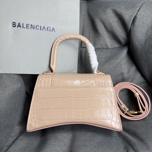 Balenciaga Hourglass gold buckle crocodile pattern sand timer tote shoulder bag