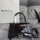 Balenciaga Hourglass silver buckle crocodile pattern sand timer tote shoulder bag