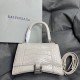 Balenciaga Hourglass silver buckle crocodile pattern sand timer tote shoulder bag