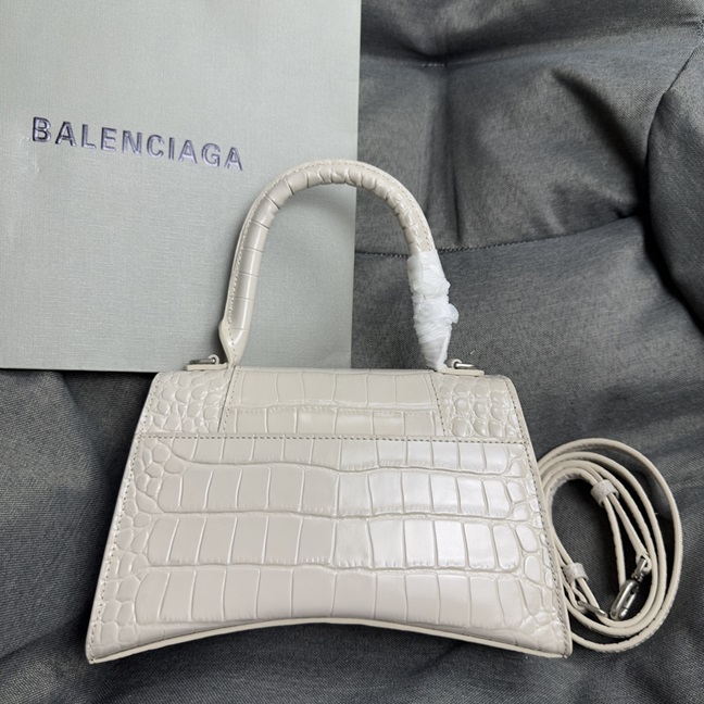 Balenciaga Hourglass silver buckle crocodile pattern sand timer tote shoulder bag