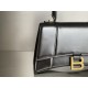 Balenciaga Hourglass Black and Gold Magnetic Buckle Closure Smooth Calfskin Sandglass Shoulder Bag Crossbody Bag Tote Bag