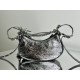 Balenciaga Le Cagole Rhinestone Stud Crocodile Print Cowhide Crescent Moon Dumpling Motorcycle Underarm Crossbody Bag