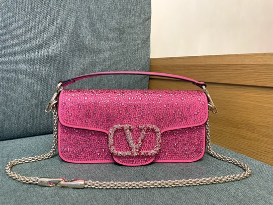 VALENTINO GARAVANI LOCÒ SHOULDER BAG WITH RHINESTONES