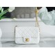 Chanel Small Golden Ball CF Square Classic Quilted Gold Buckle Chain Shoulder Strap Adjustable Sheepskin Crossbody Shoulder Bag Mini