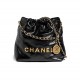 Chanel   23S   22Bag   Mini    Diamond Quilting Drawstring Closure Chain Shiny Grain Calfskin   Bucket Shoulder Bag   Crossbody Bag