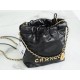 Chanel   23S   22Bag   Mini    Diamond Quilting Drawstring Closure Chain Shiny Grain Calfskin   Bucket Shoulder Bag   Crossbody Bag