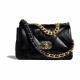 Chanel   19Bag    Double Chain Sheepskin Flap Bag Tote Shoulder Crossbody Bag      Small Size