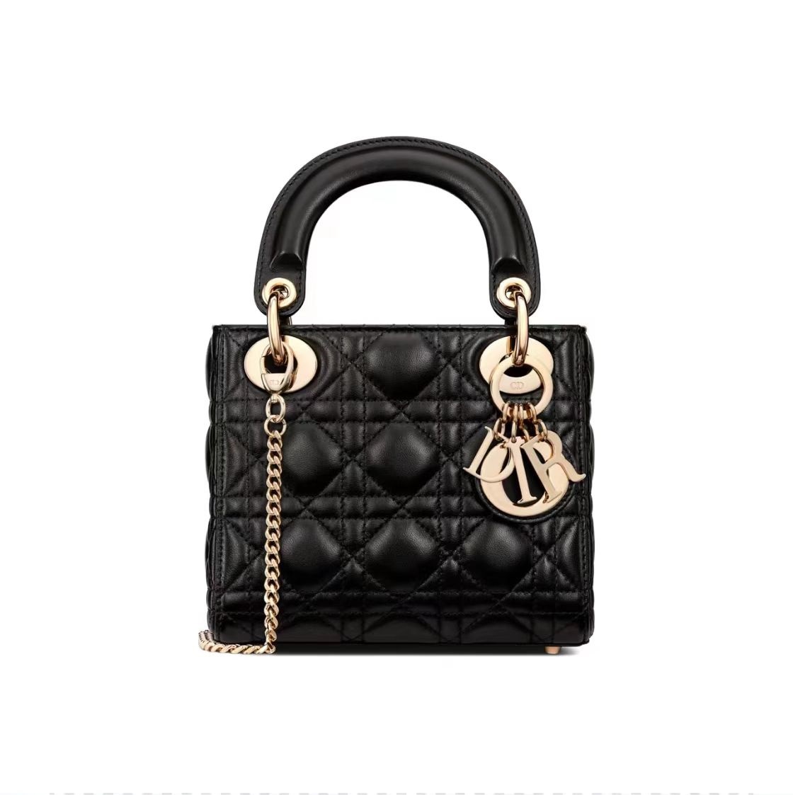 Dior Lady Dior Removable Chain Shoulder Strap 3-Quilted Cannage Detail Sheep Leather Princess Diana Bag Shoulder Crossbody Handbag