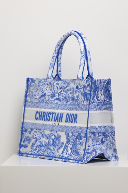 Dior BookTote Hand-embroidered Classic Canvas Print Large Capacity Canvas Tote Bag Shopper Handbag