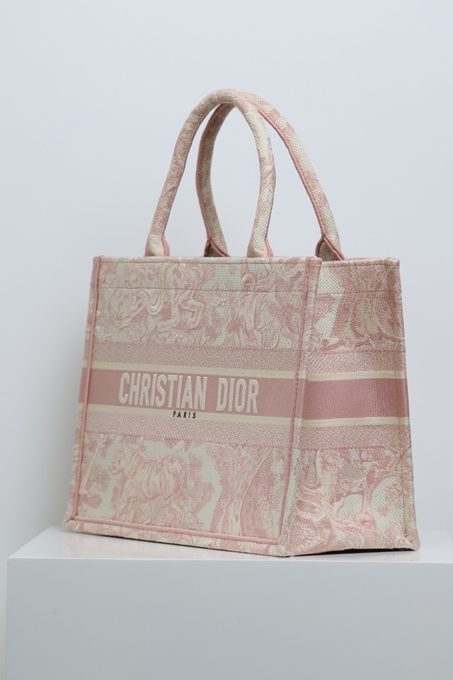 Dior BookTote Hand-embroidered Classic Canvas Print Large Capacity Canvas Tote Bag Shopper Handbag